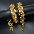 Overseas Jewelry Twist Geometric Comb Knot Wrap Cutout Premium Light Luxury Personality Fashionable Necklace Bracelet Set