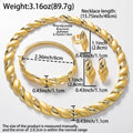 Western ins Statement Twist Color Block Bangle Necklace Earrings Set Ring 18k Gold Plated Bride Jewelry Set Gown
