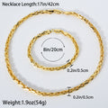 Overseas Western Fashionable Jewelry Necklace Bracelet Set Hip-hop Geometric Square Piece Spliced Chain Unisex