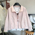 Women's Fall Korean Casual Stand Collar Loose Jacket + Top 2026 - Light Purple