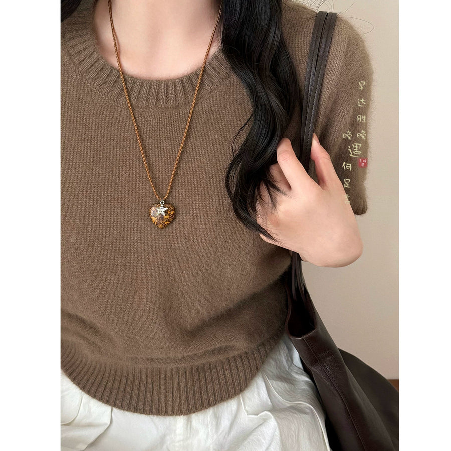 Handwoven Heart and Star Pendant Necklace - view 6