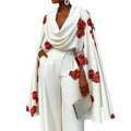 Printed Mock Neck Long Sleeve Two-Piece Set with Pants