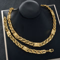 Amazon Overseas Western Personality Band Mutual Clasp 3D Portrait Brand Piece Spliced Chain Necklace Bracelet Set