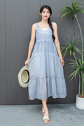 Women's Summer Ethnic Unique Fringe Camisole + Skirt 2-Piece Set 2026 - Peacock Blue