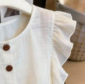 Office French Mini Flutter Sleeve Ruffle Shirt