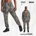 ARTIE Men's American Fleece 400G Camo Leopard Print Zip Set