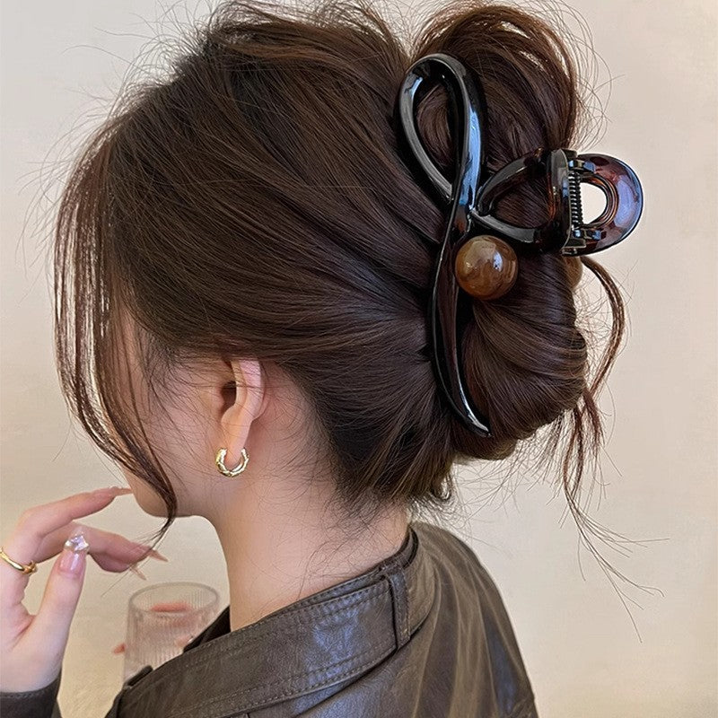 Vintage Brown Bow Hair Claw Clip - view 9