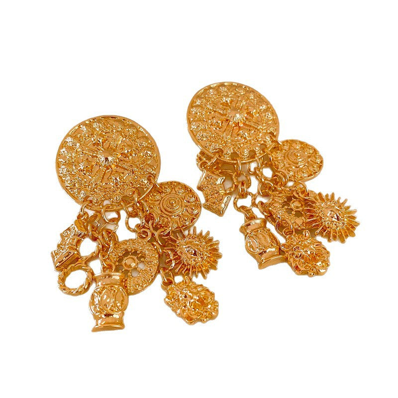 Vintage Rhinestone Flower Stud Earrings - view 5