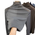 Women's Lace Mesh Ruffle High Neck Layering Top
