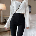 Women's Black High Waist Slim Pencil Magic Leggings