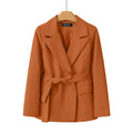 Women's Fall Korean Casual Tie-Front Blazer 2026 - Coffee
