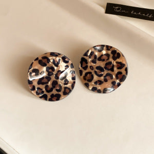 Vintage Leopard Print Square Stud Earrings - view 7