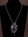 Vintage Full Diamond Heart Necklace Fashionable Personality Vintage Sweater Chain Imperial Western Heavy-Duty Necklace