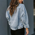 Women's Fall-Winter Long Sleeve Patchwork Leopard Jacket 2026 | Trendy Jacket - Blue