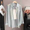 Women's Summer Casual Fashion Tencel Sun-Protection Lightweight Cardigan + Shirt + Ja - White