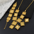Middle East Exotic Breeze Retro 18K Gold Plated Jewelry Set Floral Brand Lens Spliced Bride Clothing Standard Gold Jewelry