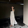 LiHuiEr李慧儿南法花园夏季燕麦重工刺绣连衣裙圆领宽松背心裙女