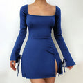 Women's Chanel Style Red A-Line Slit Dress