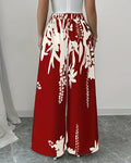 Spring-Summer Casual Fashion Printed Wide Leg Pants + Pants
