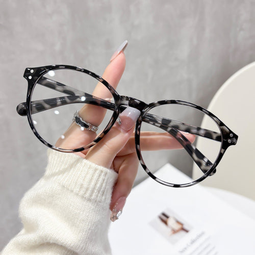 Retro Cat-Eye Plano Glasses New Anti-Blue Bare Face Brightening Slender Influencer Style Ambient Feel Frame Glasses