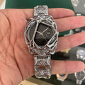 Y2K Year Retro y2k Unique-Shaped Spider Web alabaster Western Premium Unisex Hip-Hop Waterproof Watch