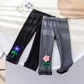 Girls' Flower Print Leggings - Fall