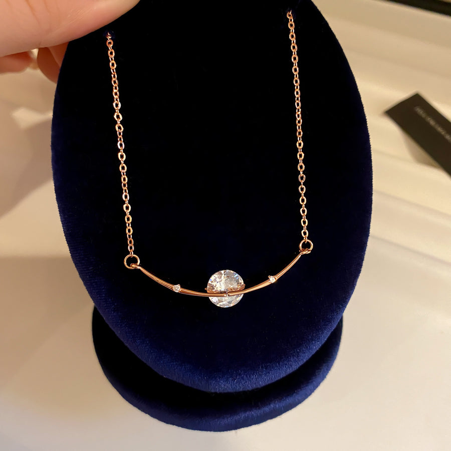 Sparkling Zircon Round Pendant Necklace - view 6