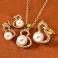 Overseas Western Pearl Pendant Light Luxury Niche Clavicle Chain Bestseller Year New Necklace Earrings Set Ring Set Accessory