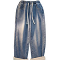 Fall-Winter Petite Lined Elastic Wide Leg Straight Leg Pants
