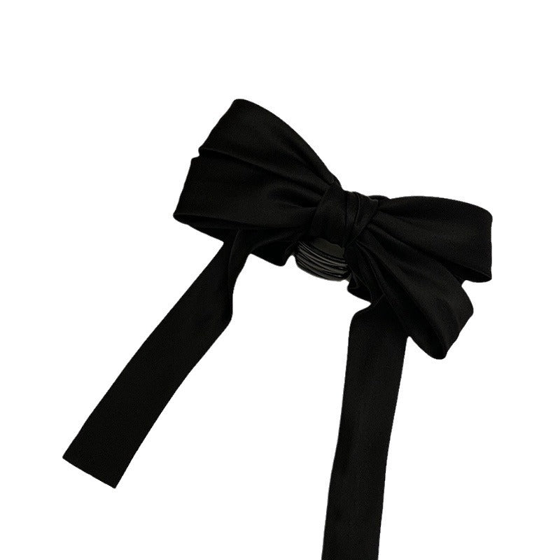 Black Satin Bow Hair Claw Clip - view 5