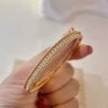 New Starry Sky Bead Edge Solo Row Crystal Bangle Women Thick 18k Gold Slim Cut Full Diamond Bracelet Starry Sky Hand Jewelry Wholesale