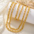 New Western Street Trendy Hip-Hop Chain Bag Bead Piece Band Mutual Clasp Chunky Chain Versatile Necklace Bracelet Set Women