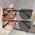 Anti-Blue-Light Photochromic Glasses Women Student Style Overseas Influencer Big Frame Prescription With Rx Trendy Bare Face Men Prescription Glasses