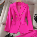 Women's Office Professional Waist-Tie Fitted Jacket + Top 2026 - Royal Blue