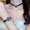 EU/US Import Super Sparkle Rhinestone Geometric Flower Necklace Set Fashionable Clavicle Chain Light Luxury Premium Necklace