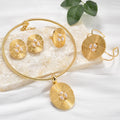 Overseas Western ins Breeze Asymmetric Base Pad Set Pearl Pendant Necklace Bracelet Set Ring Earrings Jewelry Set Women