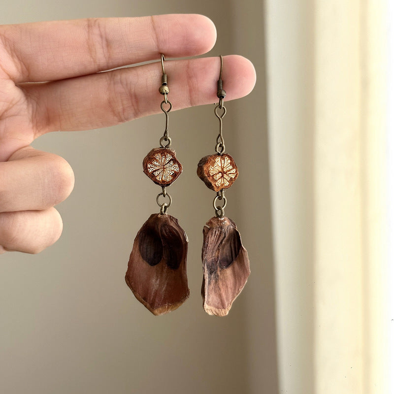 Vintage Fruit Bead Tassel Statement Earrings - view 4