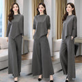Fall Casual Elegant Wide Leg Pants + Skirt Pants 2-Piece Set