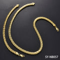 Western Men Women Gold Plated Necklace Overseas Hip-Hop Style Punk Rope Chain ins Fashionable Necklace Bracelet Set