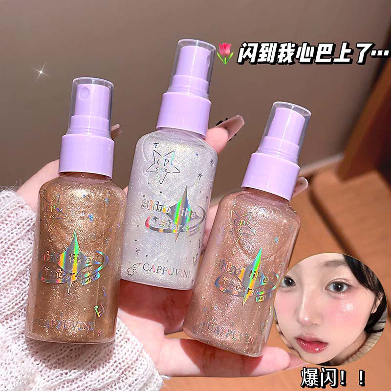 CAPPUVINI Diamond Shimmer Body Spray - Glowing Highlight Mist for Skin