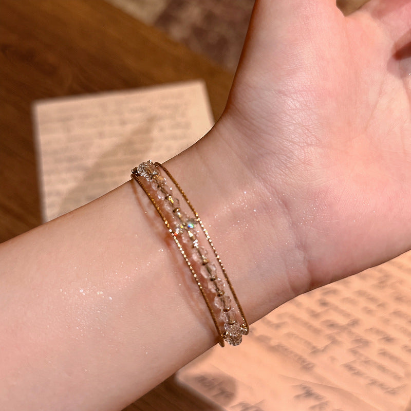 French Multi-Layer Zircon Cuff Bracelet - view 6
