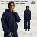 AR Men's Fall/Winter 430G Loose Fit Fleece-Lined Thermal Hoodie - Warmth