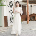 Women's New Chinese Qipao Dress + Dress Set 2026 | Elegant Summer Dress - White