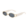 Retro Oval Round Sunglasses Small-Frame Metal Hong Kong Style Photoshoot Unisex Premium Personality Wear Jewelry Outfit Sunglasses