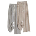 Summer Casual Slimming Striped Drapey Lightweight Straight Leg Wide Leg Pants + Pants