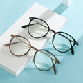 RedNote Style of Photochromic Glasses Women Retro Cold Tea Anti-Blue Plano Bare Face Street Snap Frame Glasses
