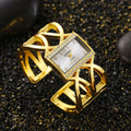 2025 New 4th Square Cross CANSNOW Bangle Watch Rhinestone Small 4th Square Quartz Women Bracelet Watch Overseas Watch