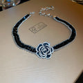 EU/US Import Super Sparkle Rhinestone Geometric Flower Necklace Set Fashionable Clavicle Chain Light Luxury Premium Necklace