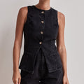 Spring-Summer Fashion Sleeveless Waist-Tie High Waist Loose Shorts Set