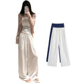 pink drapey breathable casual pants women's summer 2026 new cotton trousers high waist slim loose st